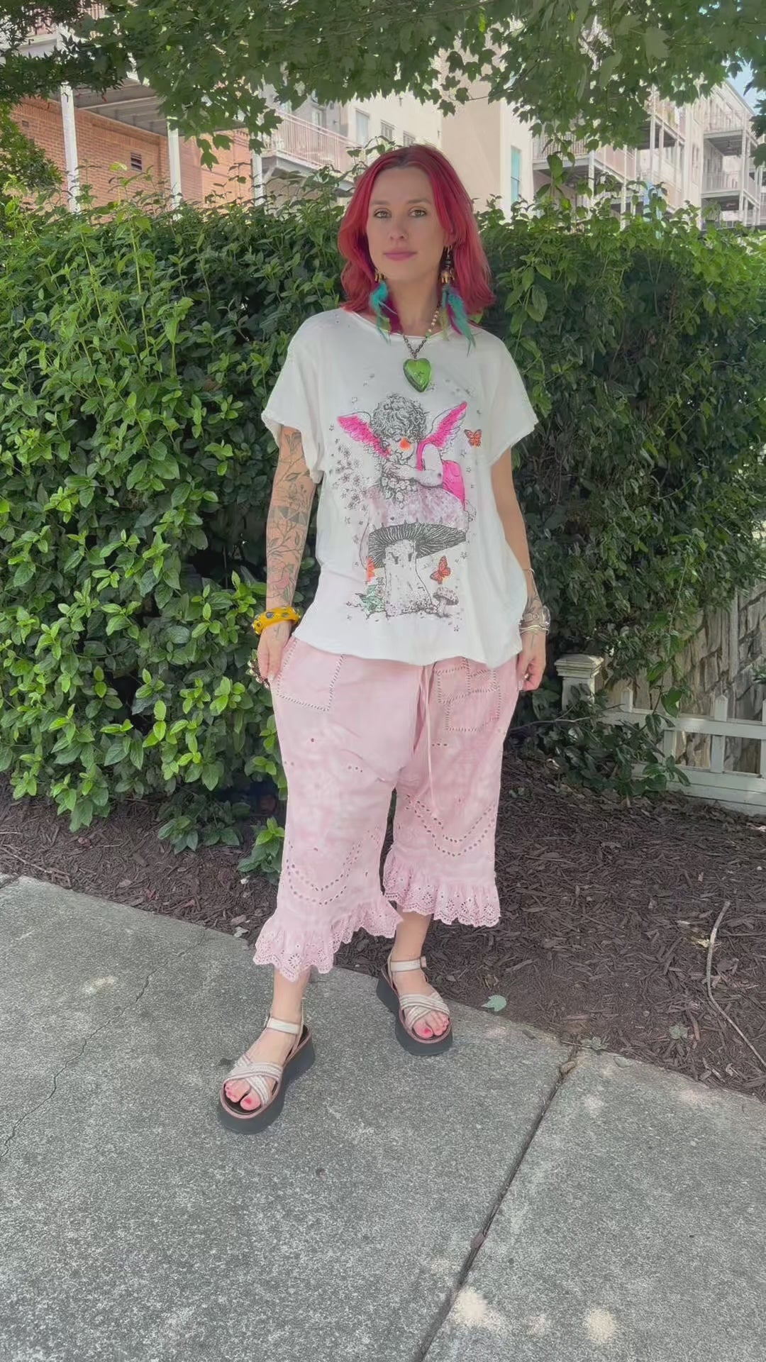 Worn & Weathered Tee - Fairy & Mushroom