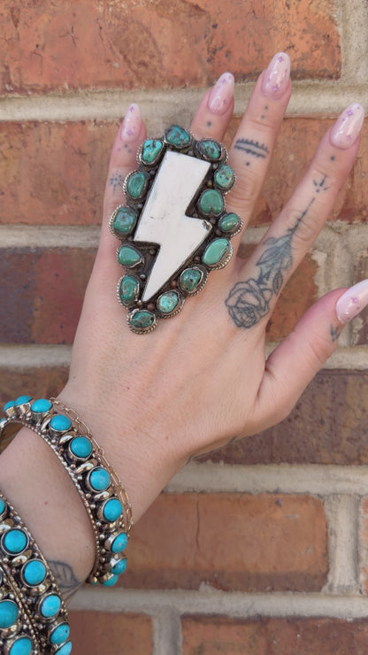 Bold Bolt Ring in White