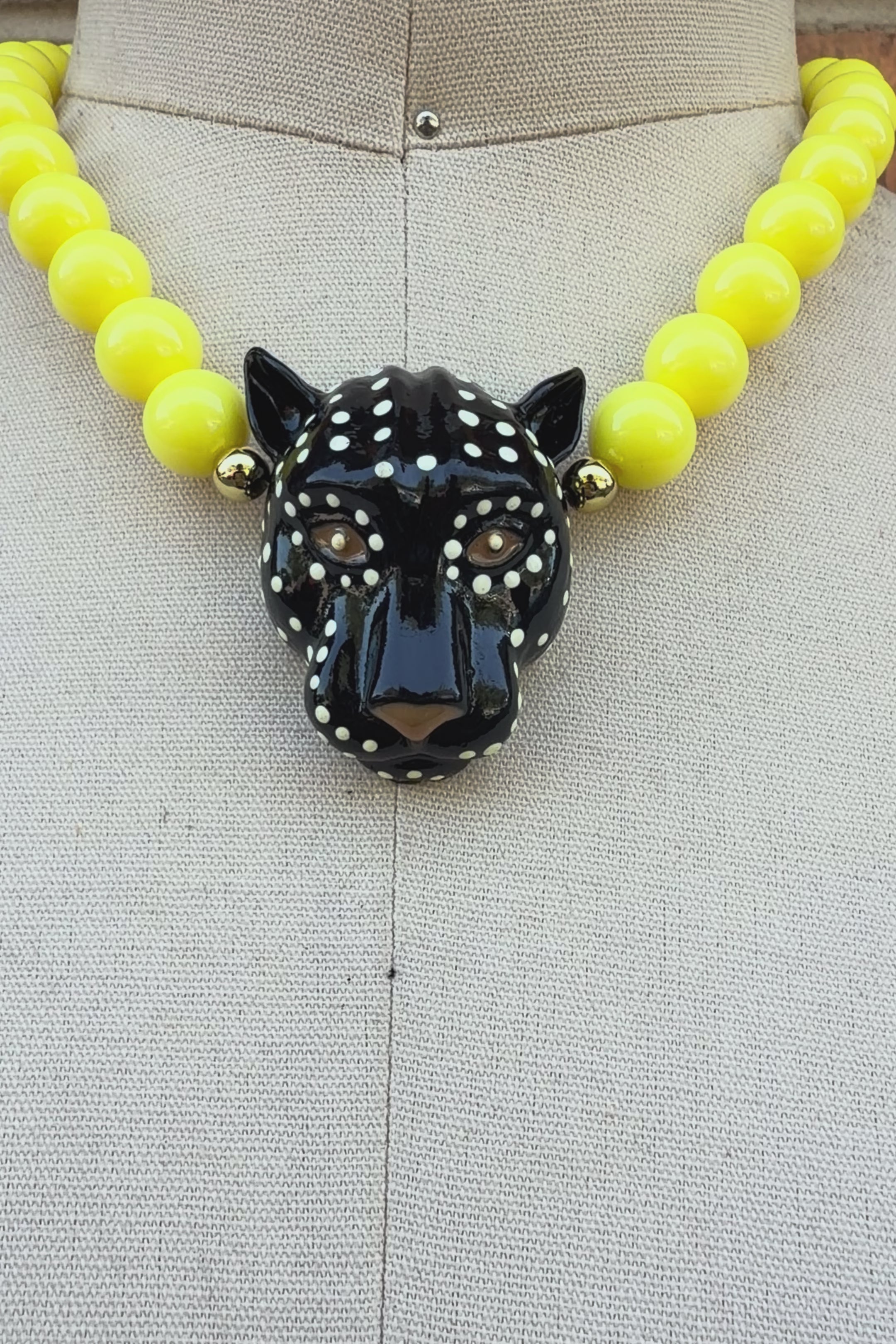 Black Spotted Panther Necklace