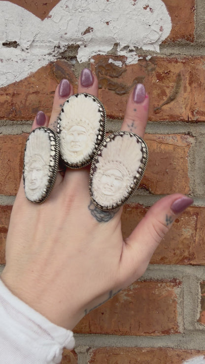Medium Chief Carved Statement Ring