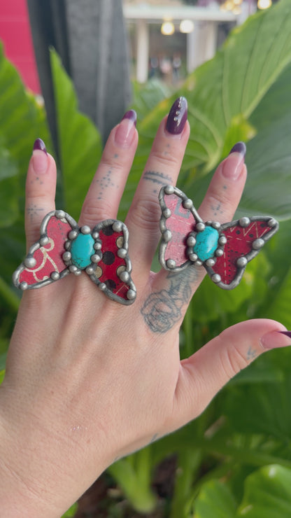 Butterfly Recycled Tin Ring w/ Gemstone