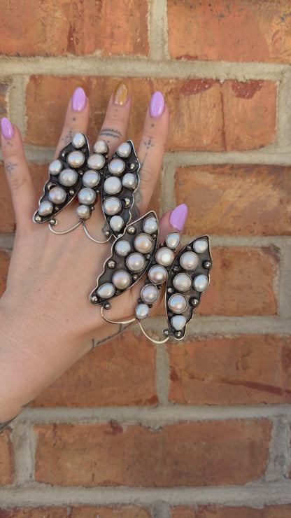 The Pearl Butterfly Club Ring
