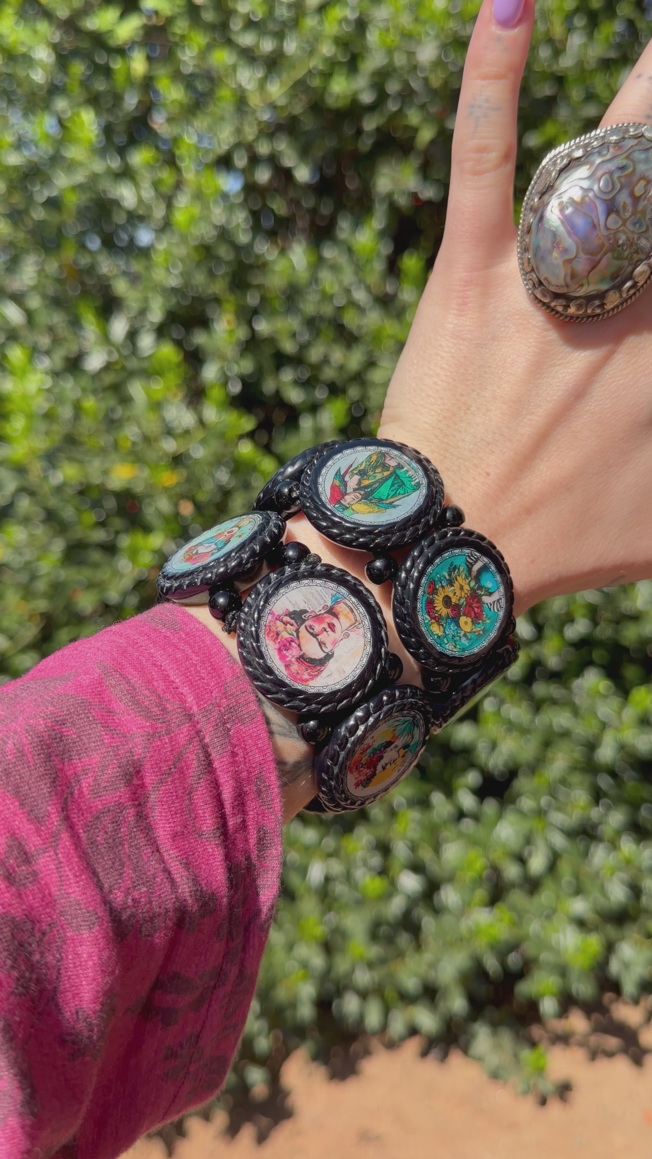 Abstract Stacked Stretchy Bangle