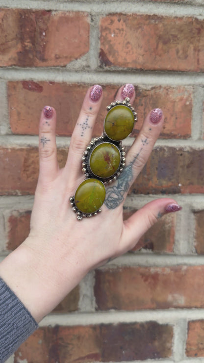 Green Stacked Big Ring