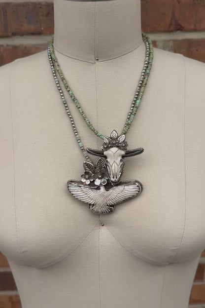 Skull & Flower Necklace 3