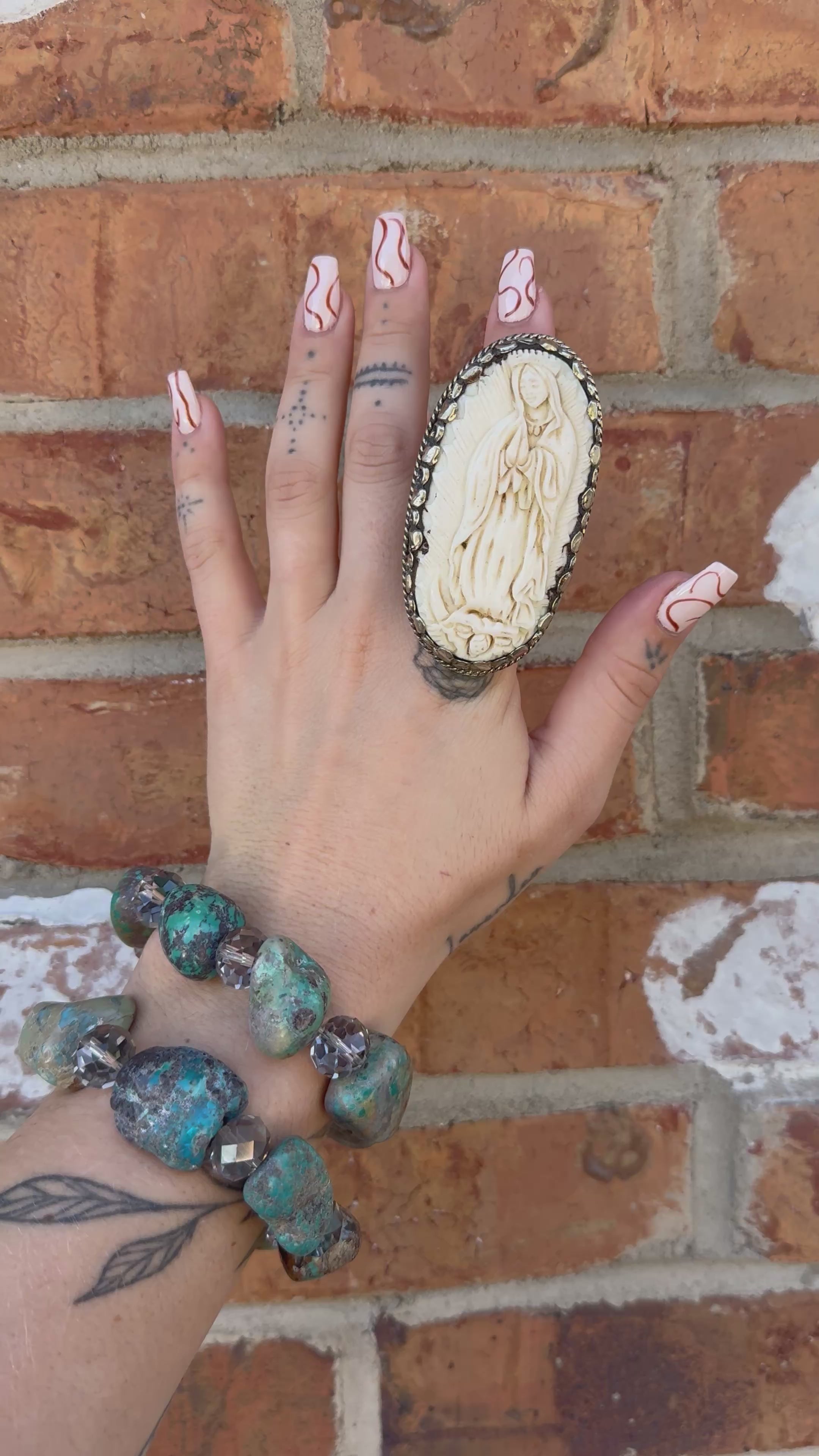 The Lady Carved Statement Ring ( Lady of Guadalupe )￼
