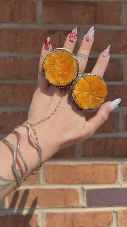 Watercolor Dreaming in Flowers Resin Shell Ring