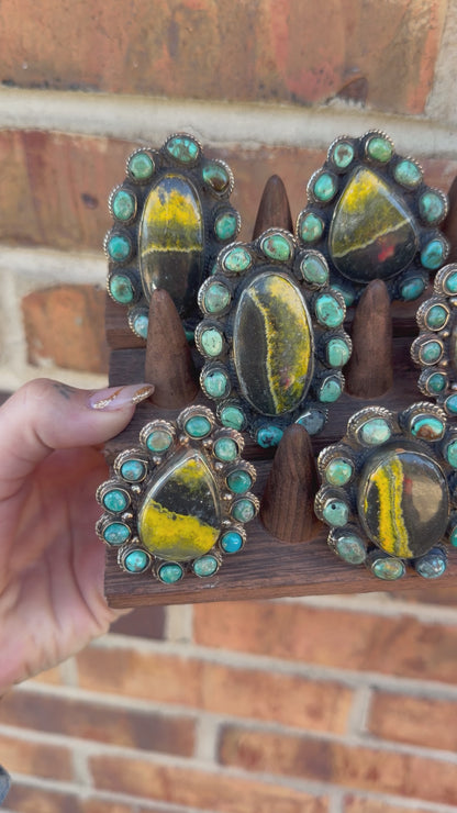 Bumble Bee Jasper Statement Ring