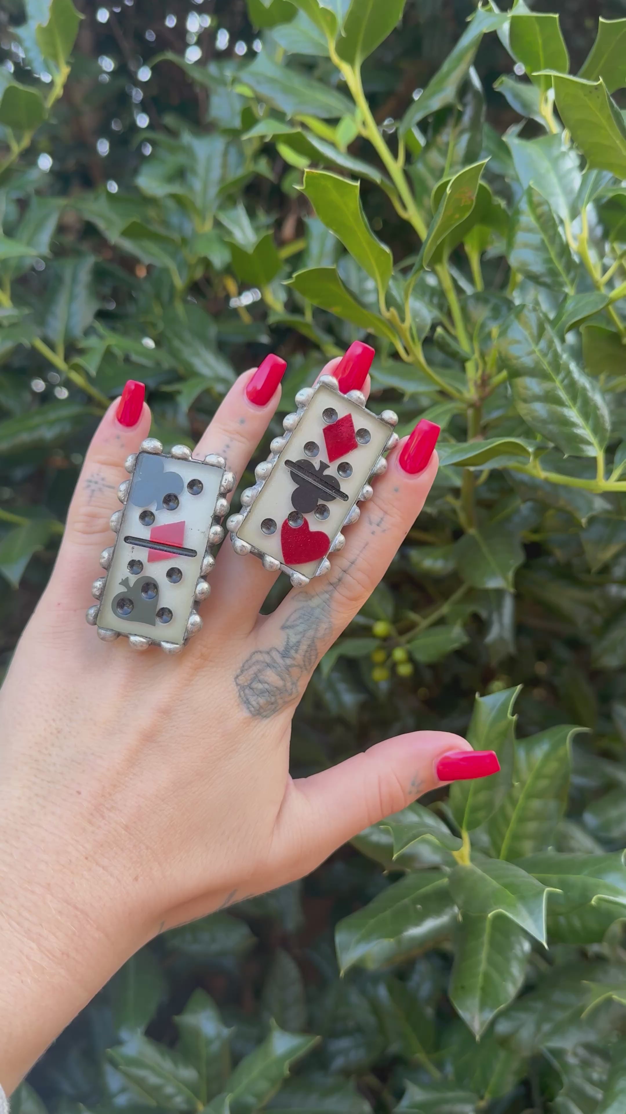 Poker Domino Metal Rings