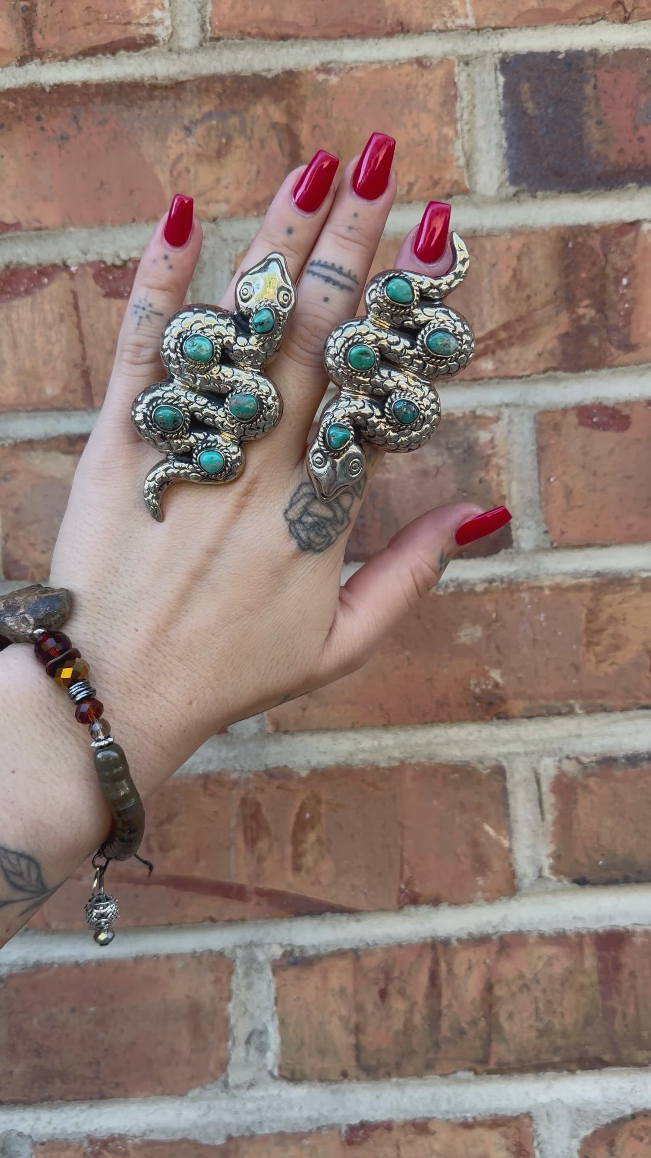 Slithering Snake Ring w/ Turquoise