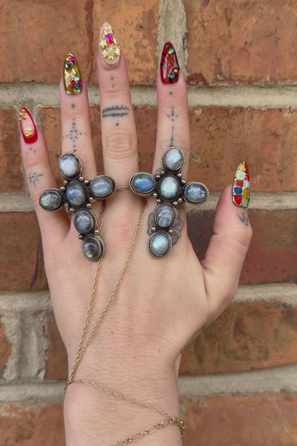 Moonstone Cross Ring