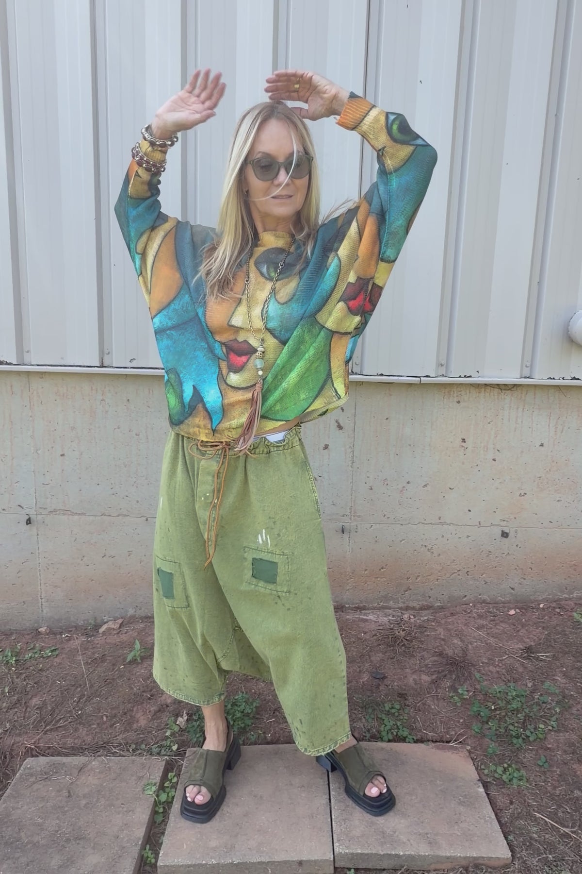 Earthsong Harem Pant In Olive