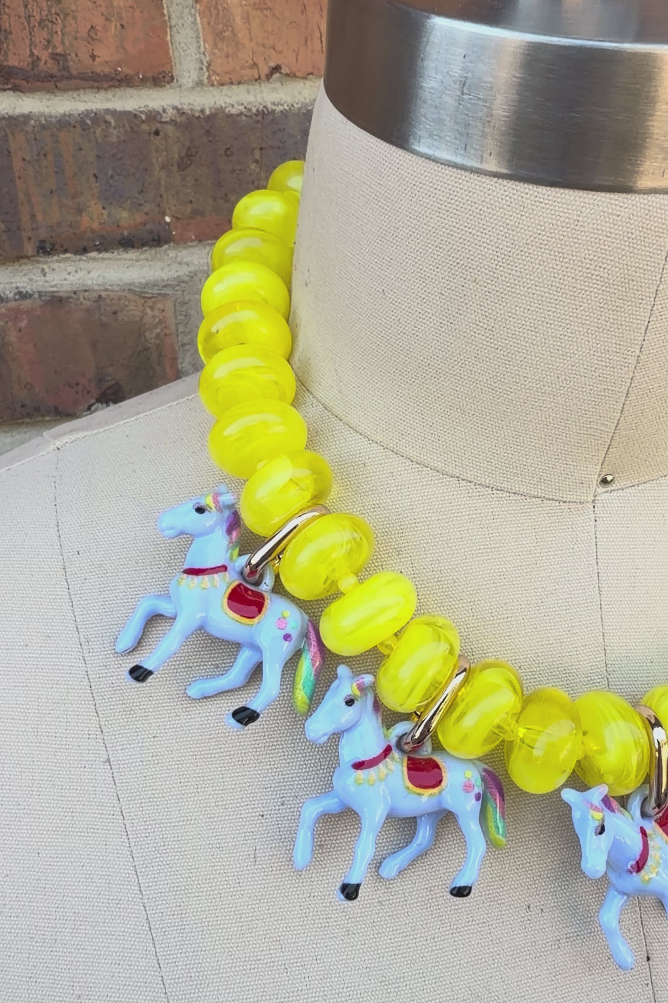 Horses Feeling Blue Necklace