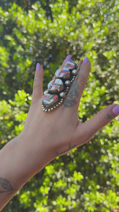 Sea Hearts Stacked Shell Ring
