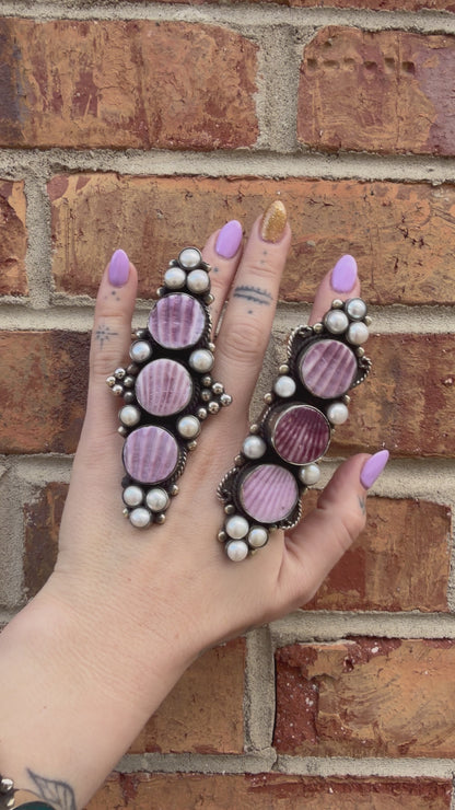 Purple Shell Etched Ring