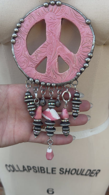 BIG Pink Peace Necklace