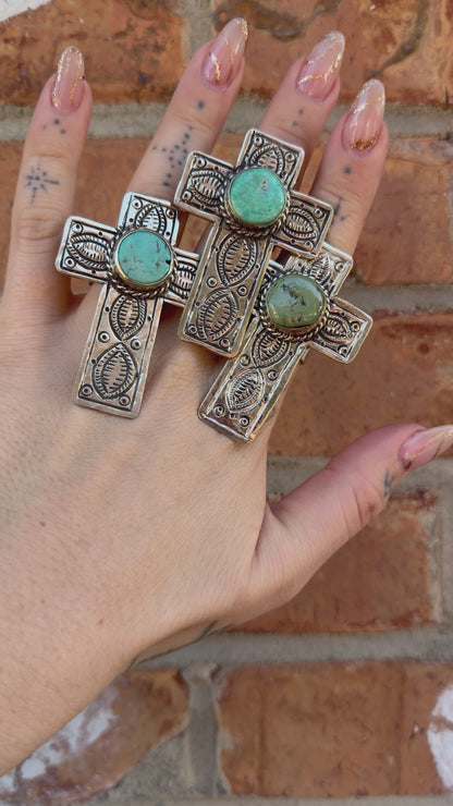 Turquoise Cross Ring