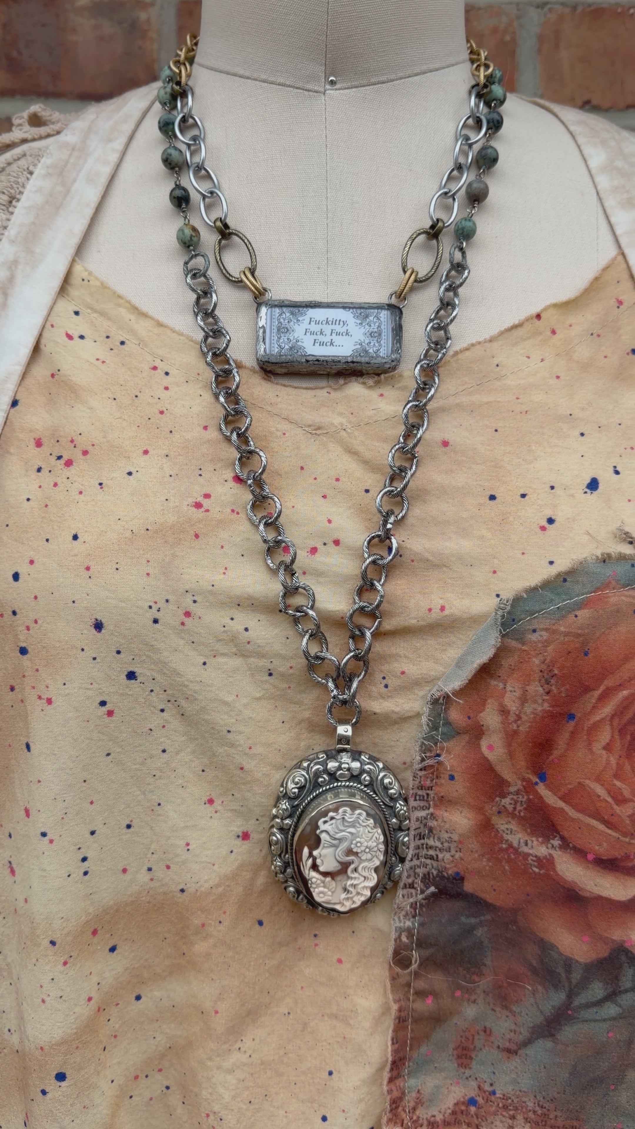 Naughty Sayings Domino Necklace - # 6 Y