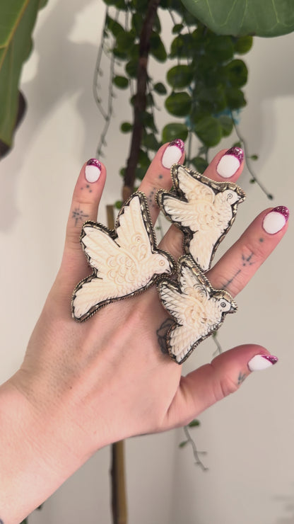 Carved Dove Ring