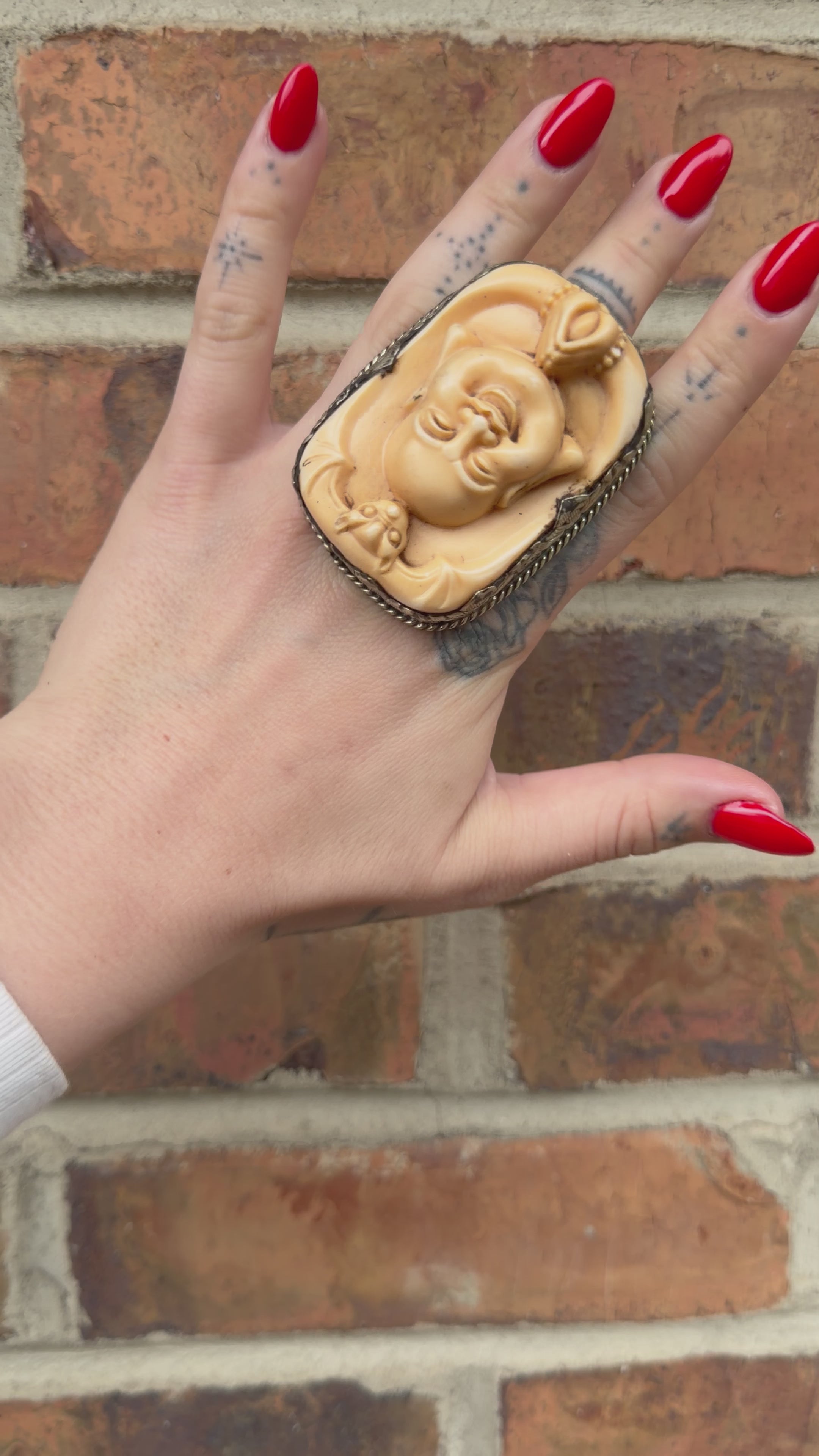 Bug Buddha Head Ring