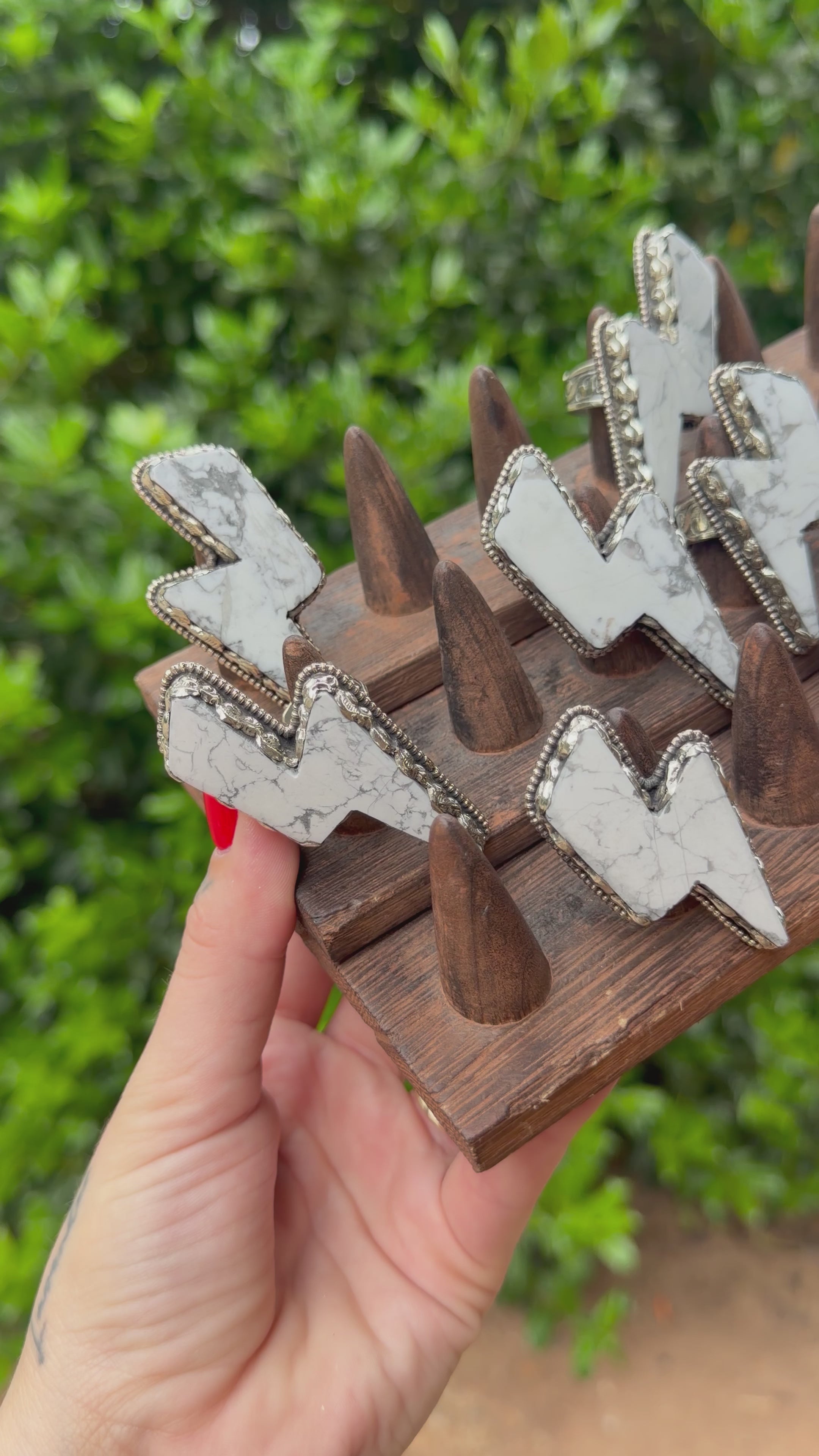 Lightning Bolt Ring in White