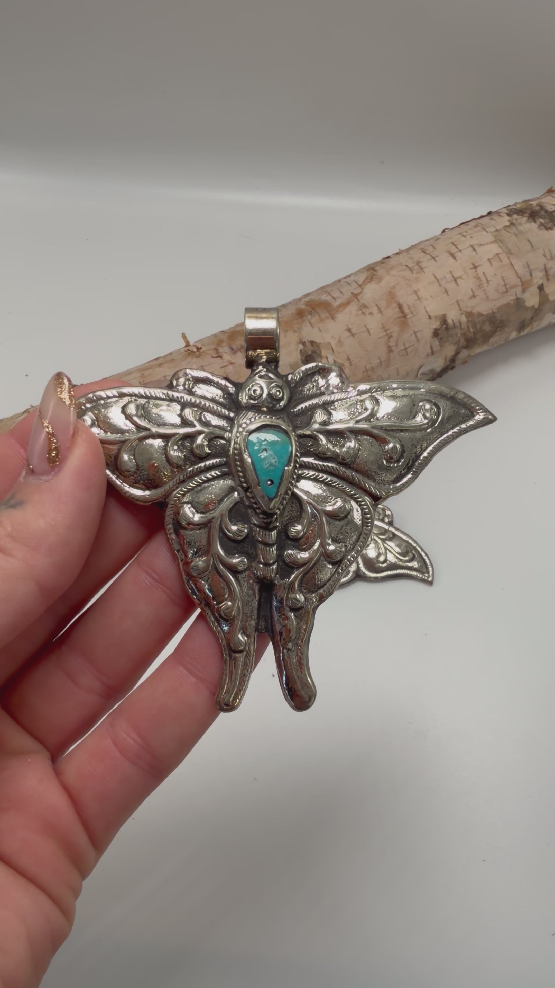 Butterfly w/ Turquoise Pendant
