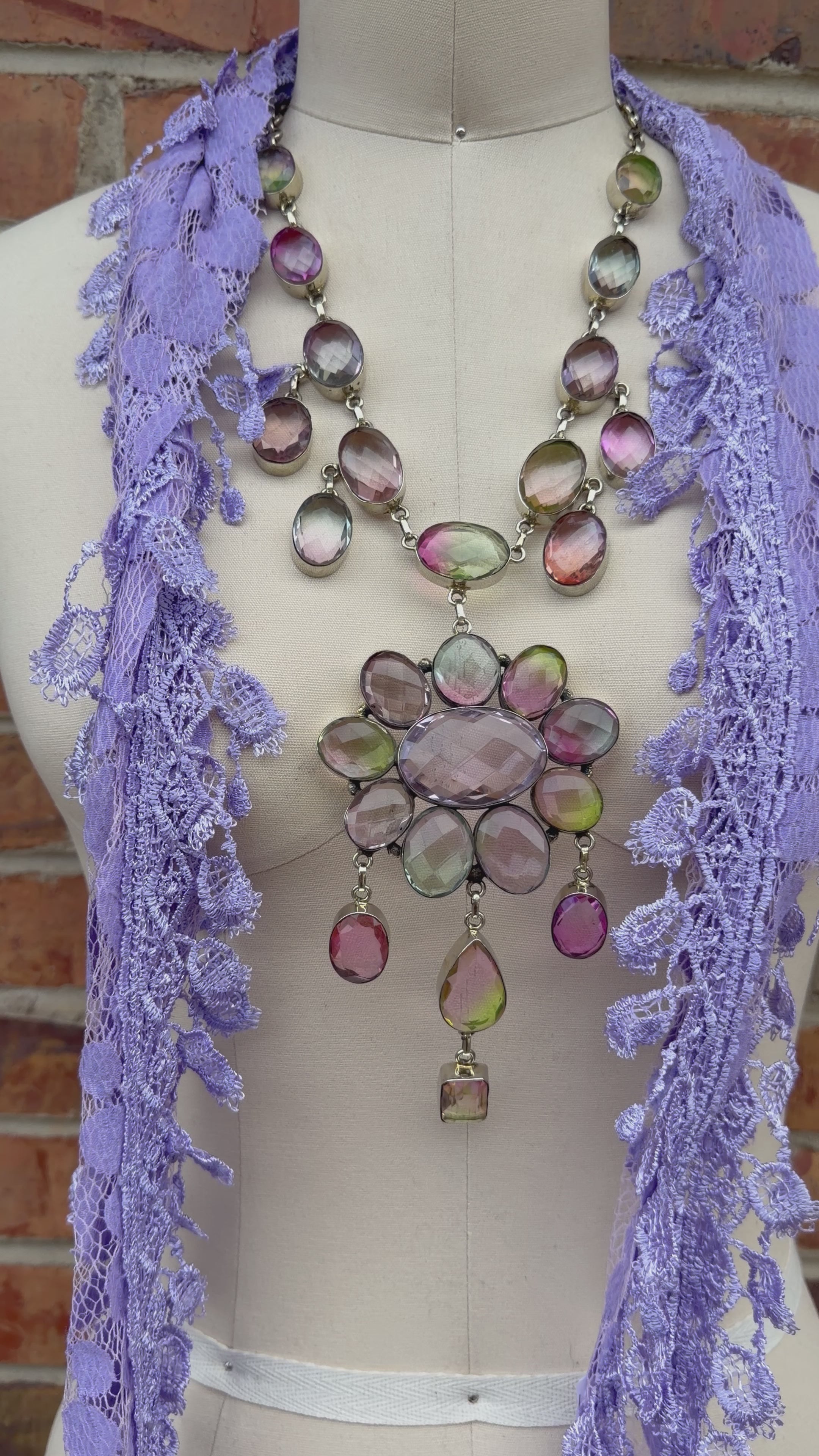 Veronica Stunner Dyed Glass Necklace