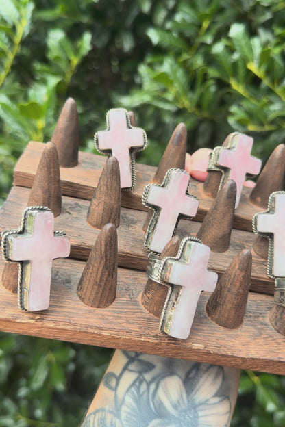 Cross in Pink Quartz