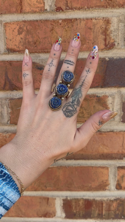 Three Roses in Blue