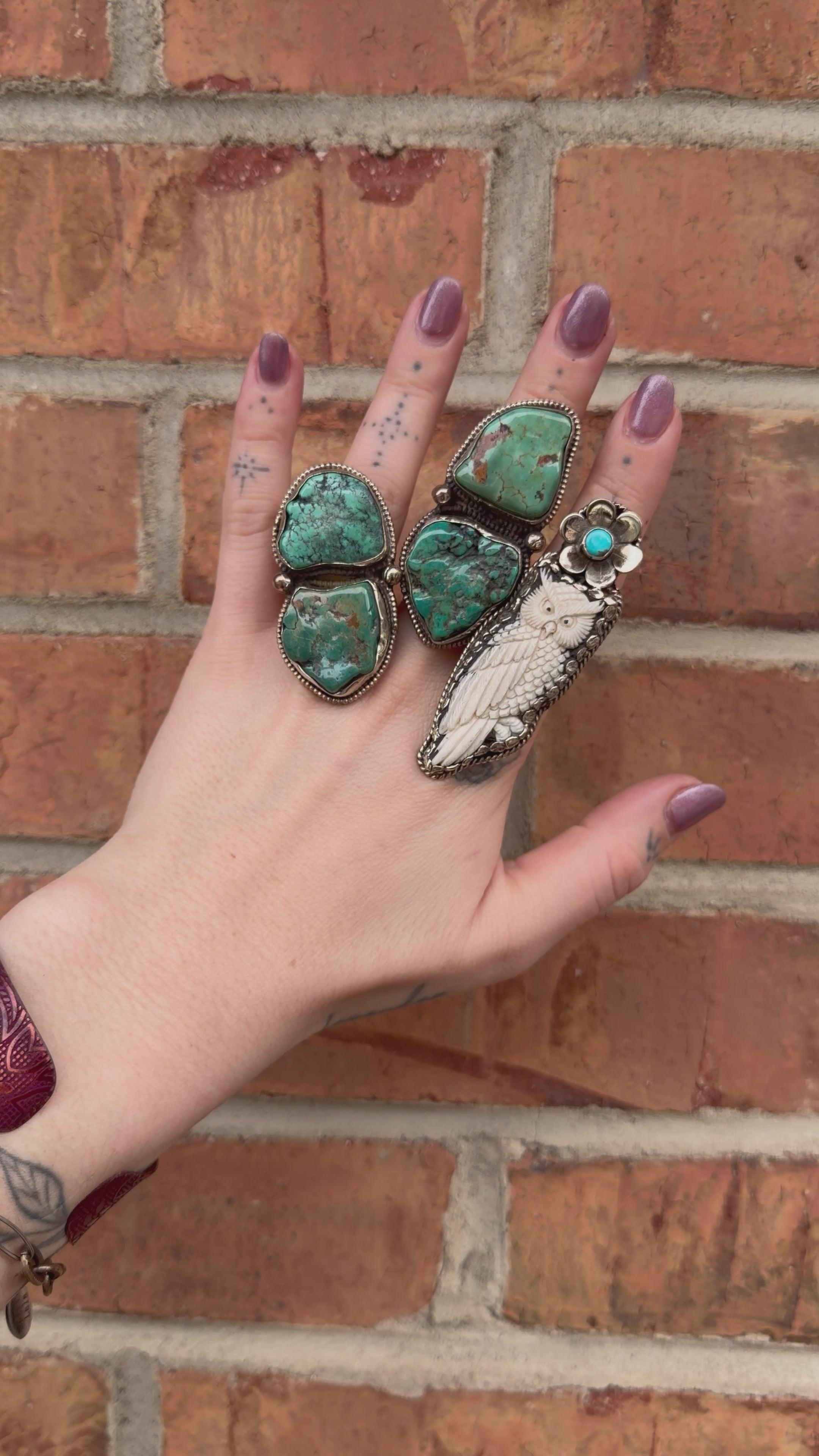 Chunky Turquoise Nugget Ring - 1/2