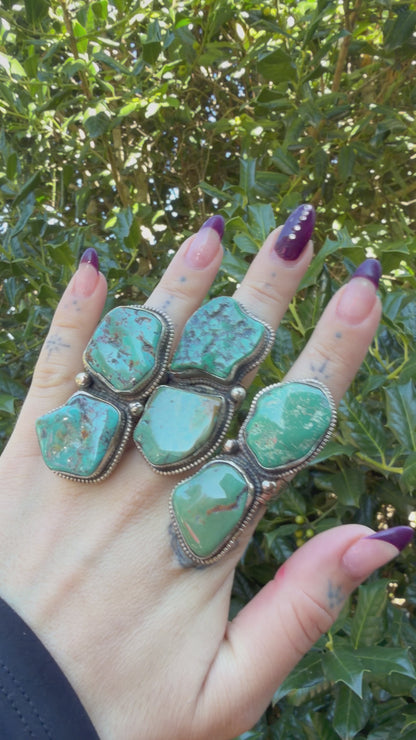 Chunky Turquoise Nugget Ring - 14, 15, & 16