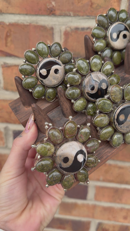 Yin & Yang in Olive Statement Ring