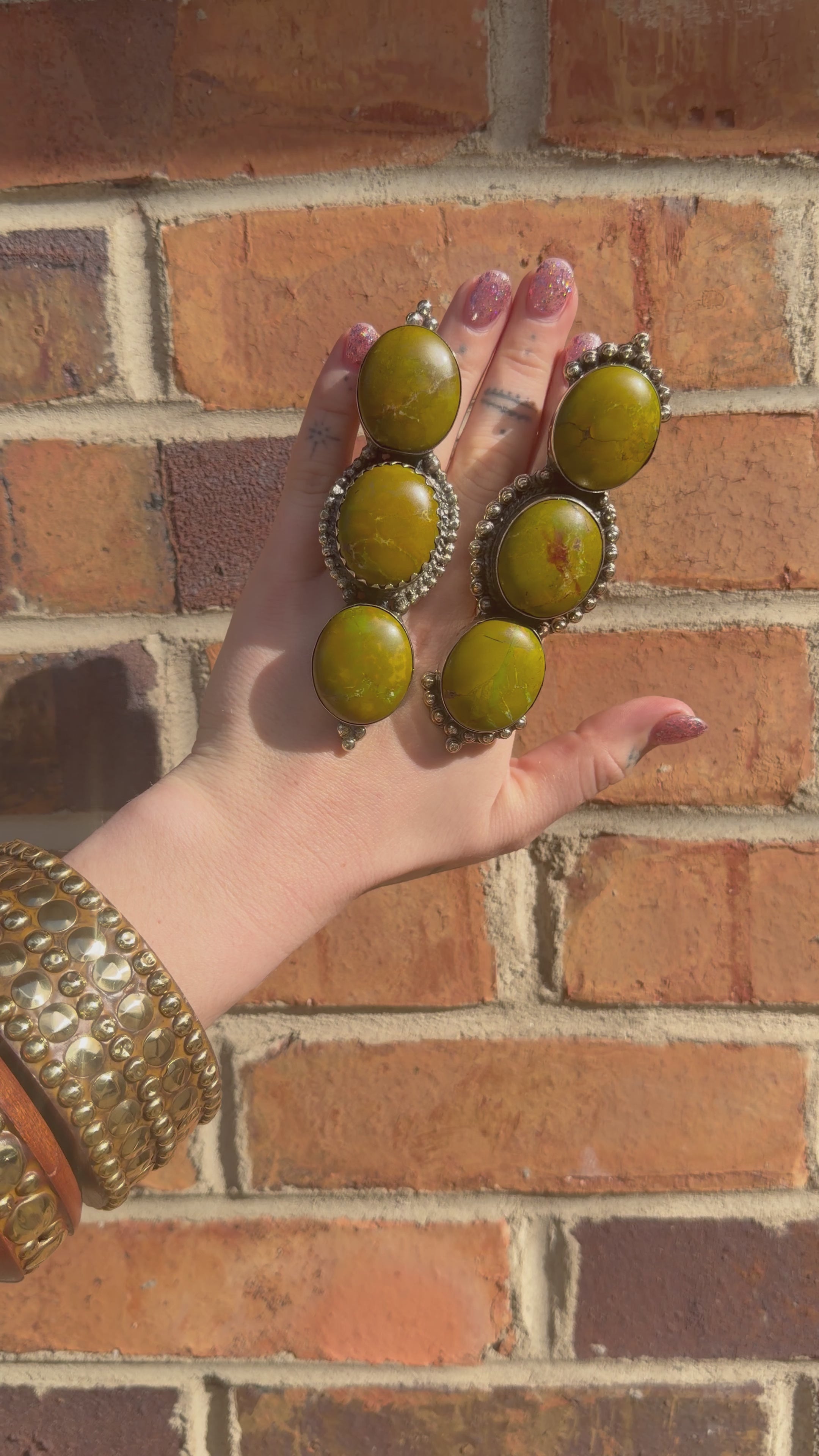Green Stacked Big Ring