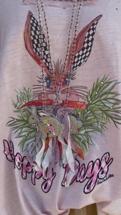 Seed Bead Bunny Necklace