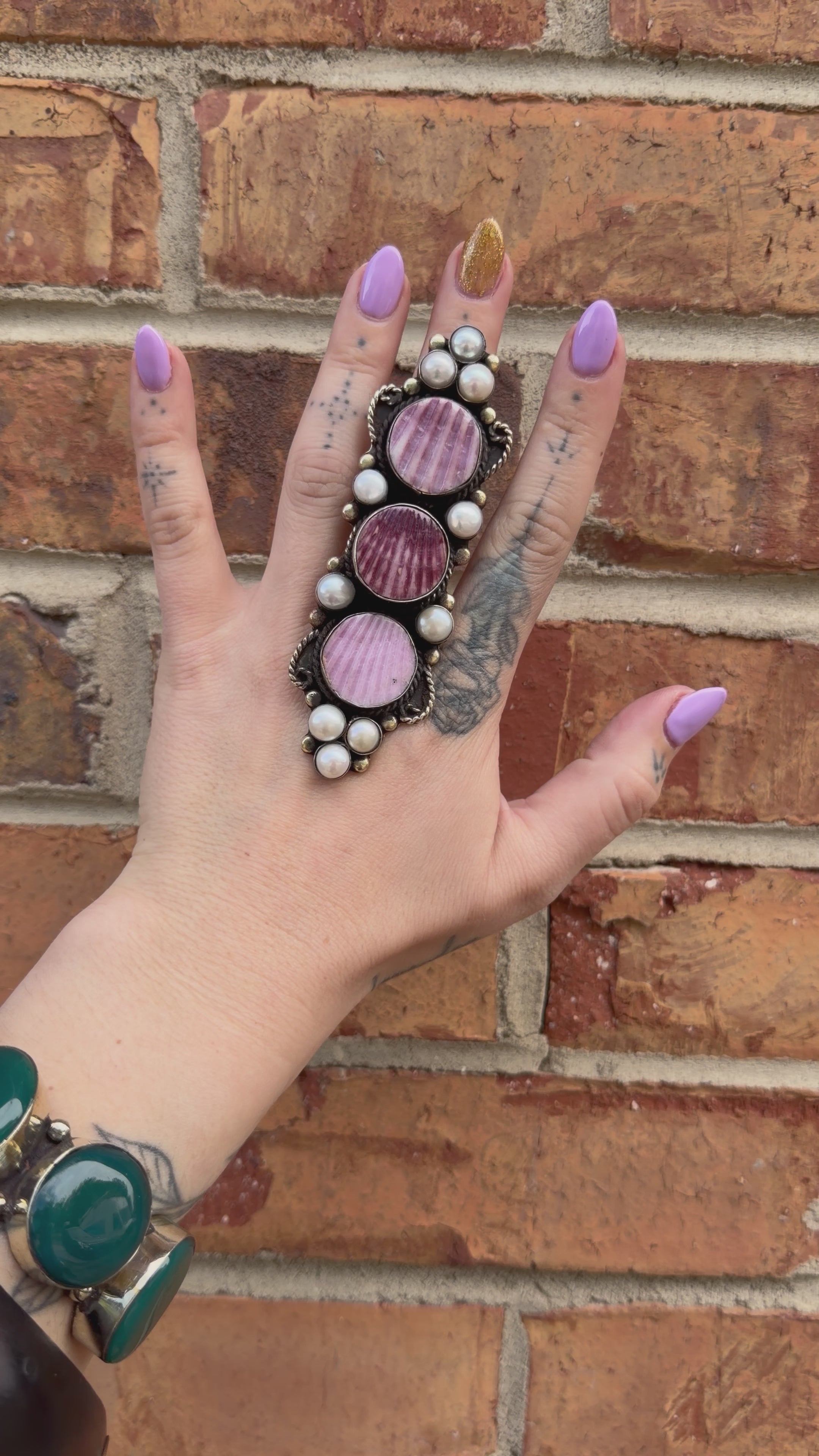 Purple Shell Etched Ring