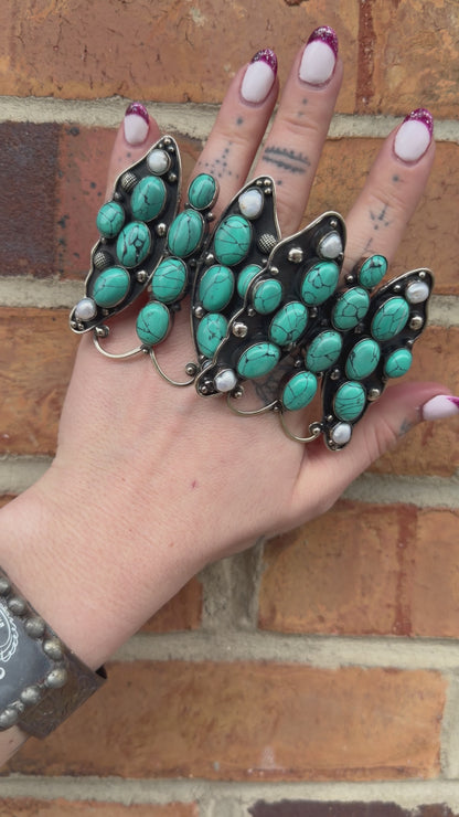 Butterfly in Turquoise Ring