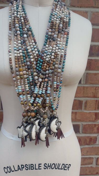 Moon or Star Beaded Necklace
