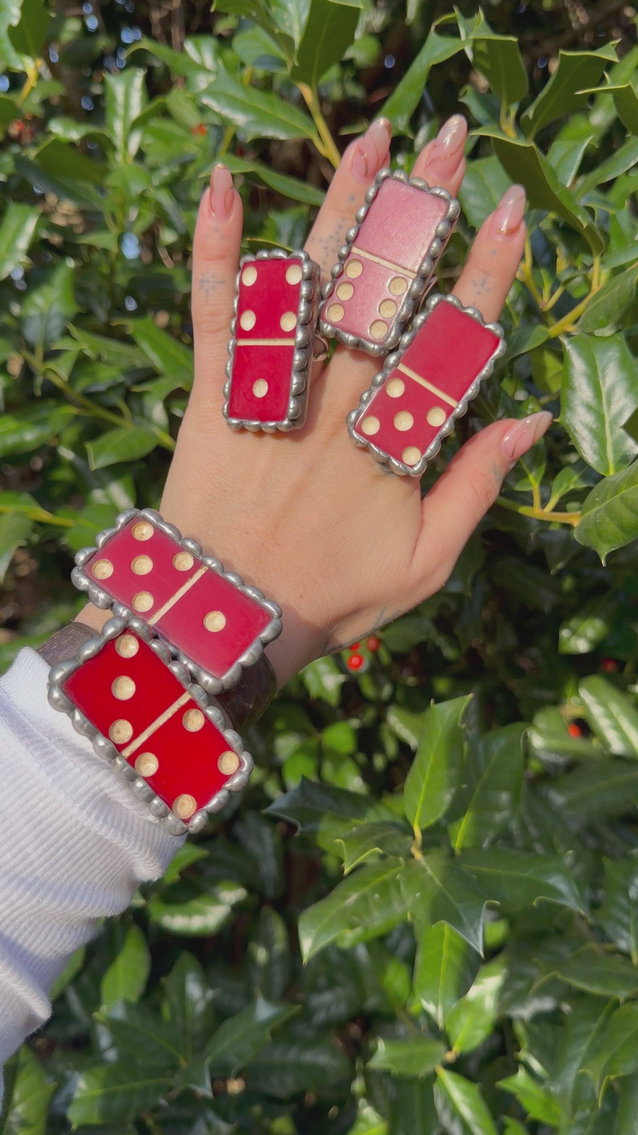 Maroon Red Domino Ring or Cuff