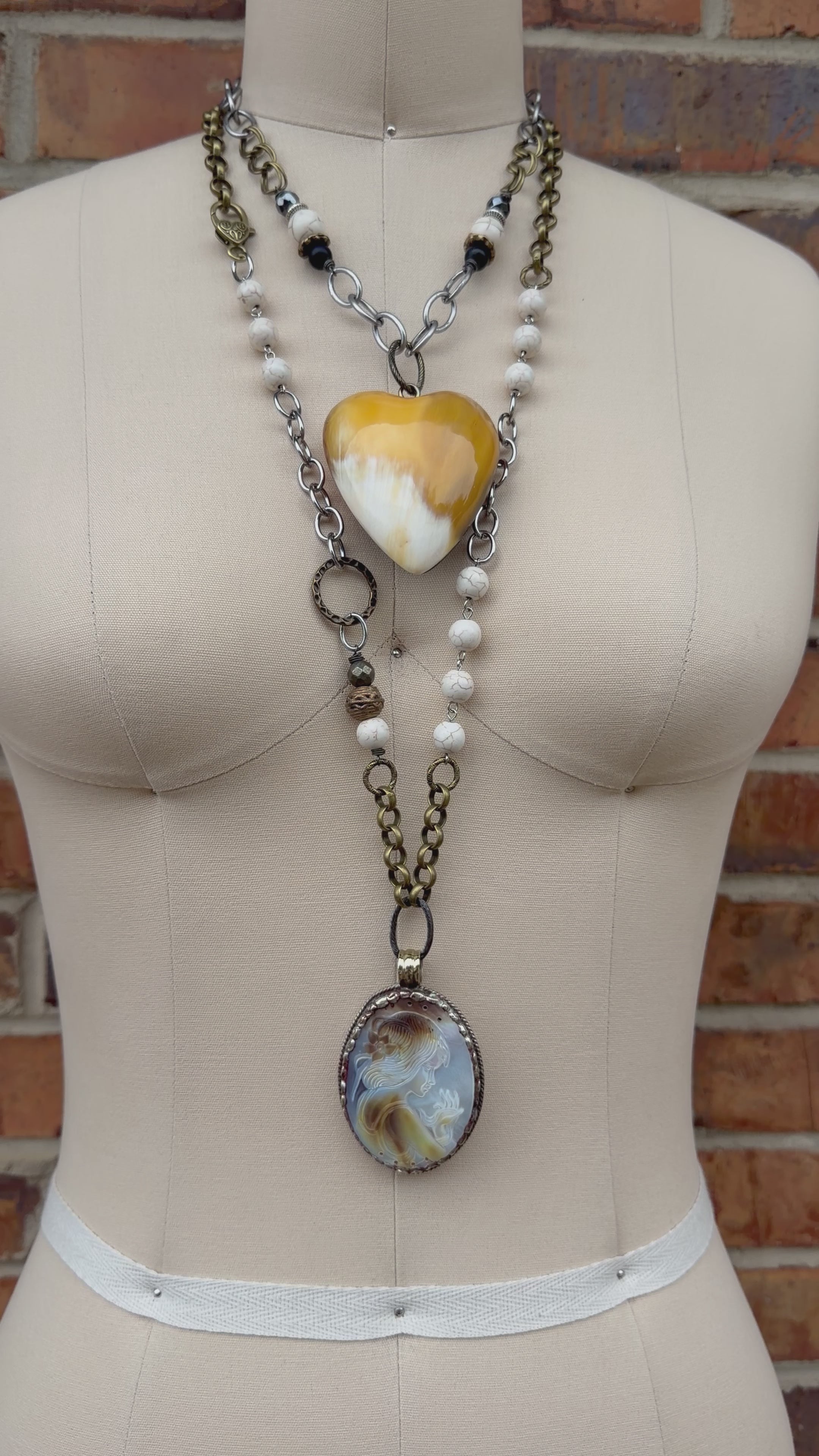 Girl in Pearl Statement Handmade Necklace