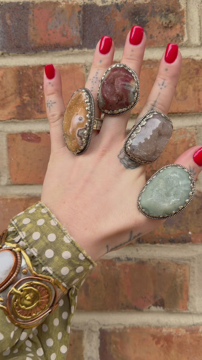 Chunky Raw Gemstone Nugget Ring