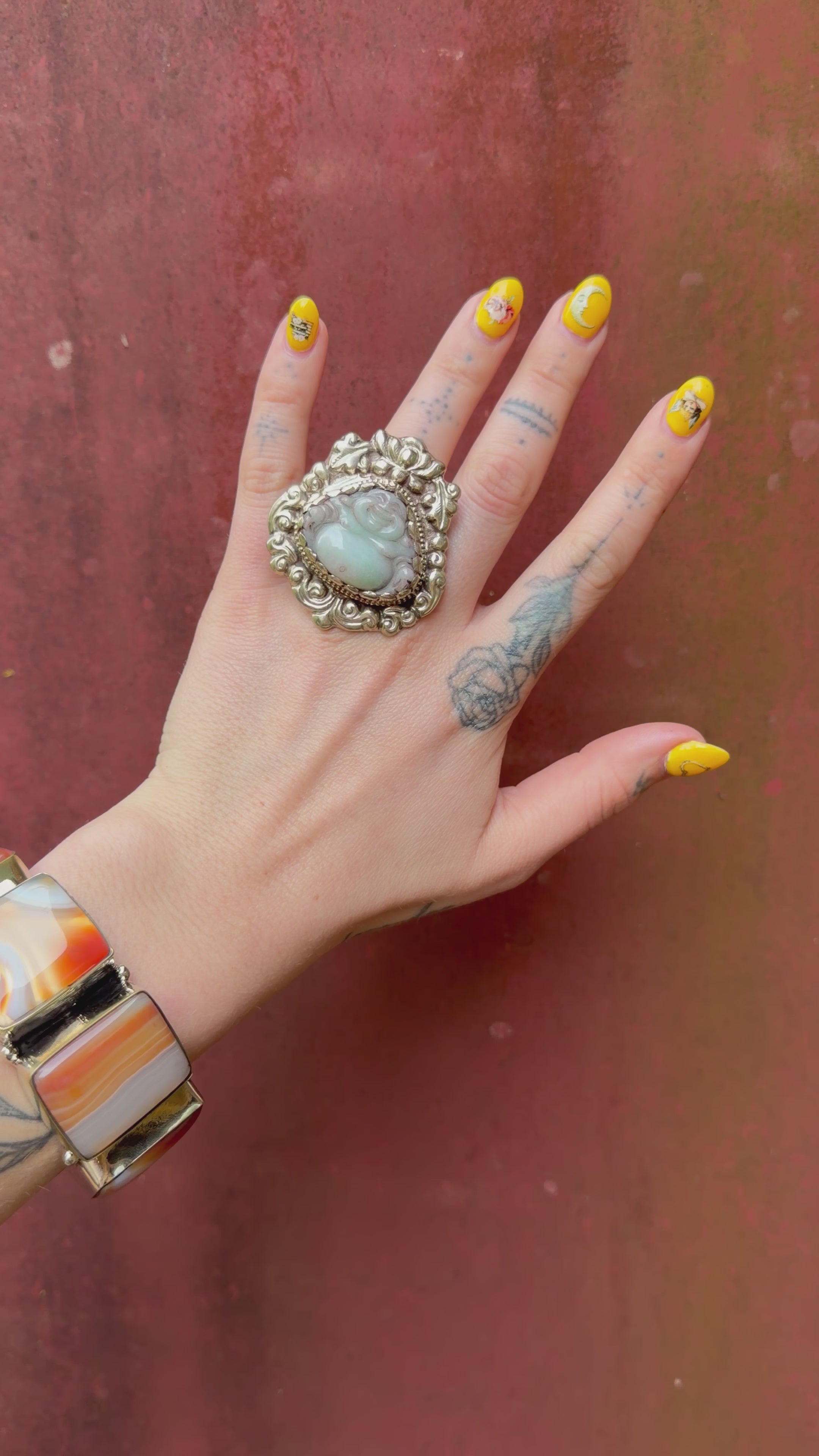 Jade Laughing Buddha Ring