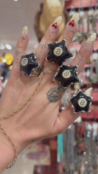 8 Ball Star Ring