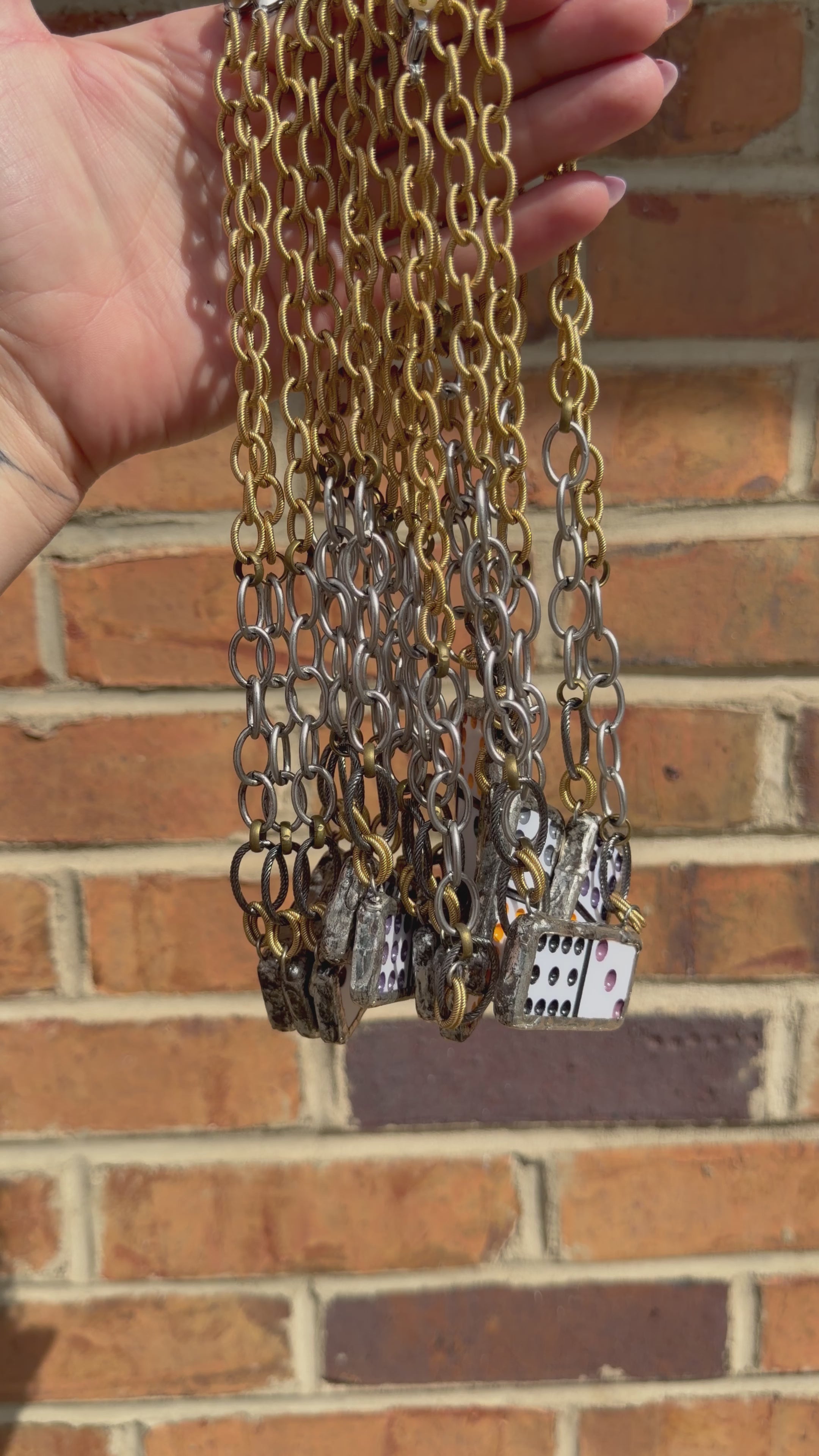 Domino Necklace - Plain Back Gold Stainless