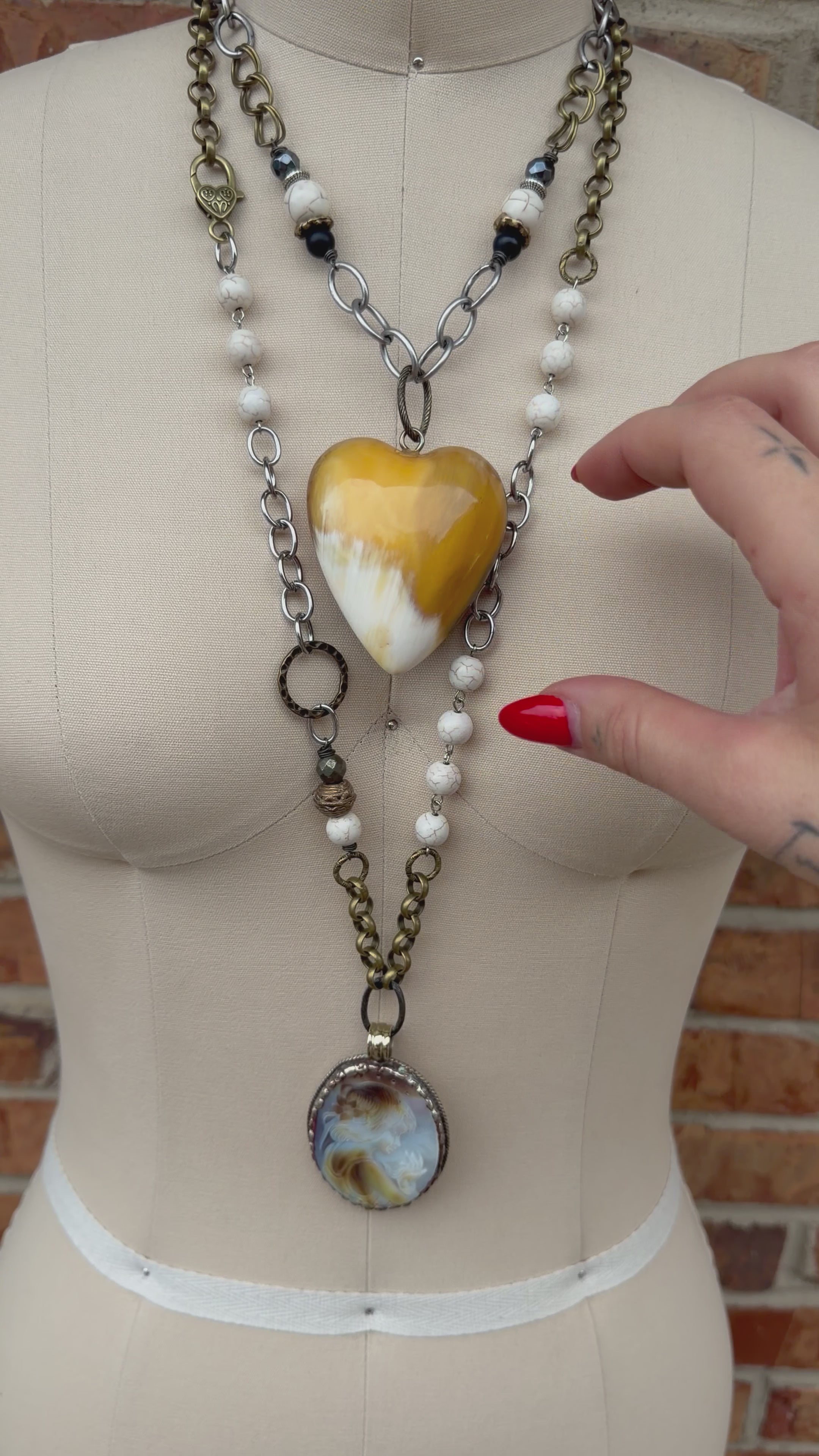 Girl in Pearl Statement Handmade Necklace