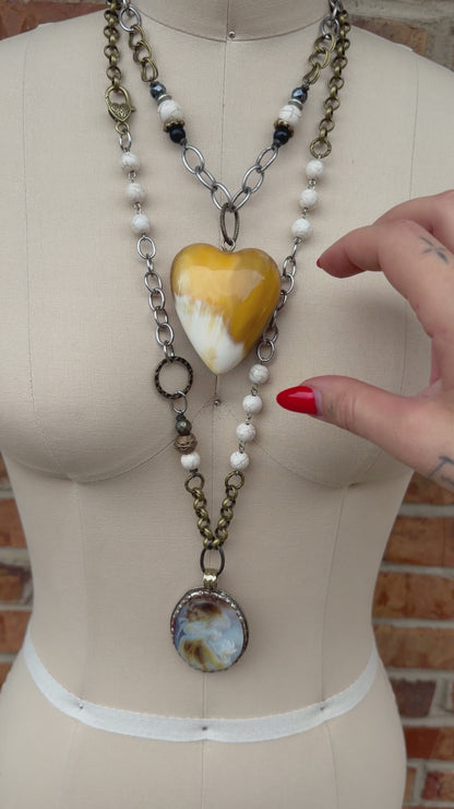 Girl in Pearl Statement Handmade Necklace