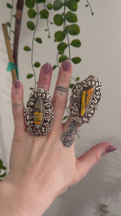 Epic Bumble Bee Jasper Statement Ring