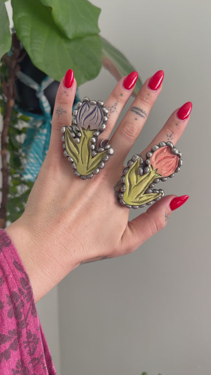 Tulip Party Pottery Ring