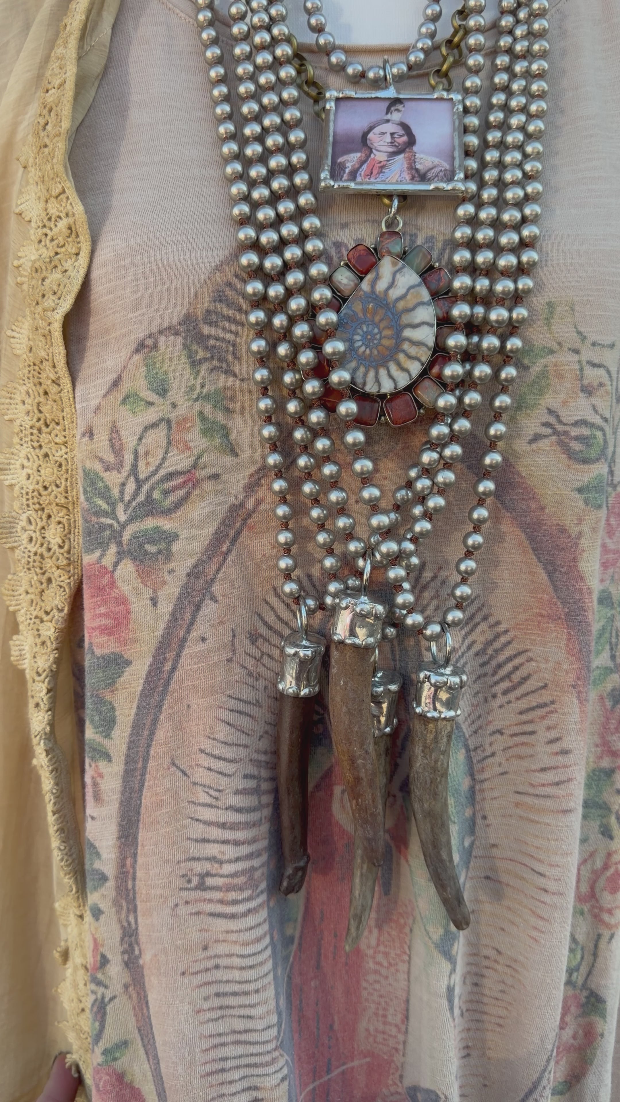 Horn Drop Long Necklave