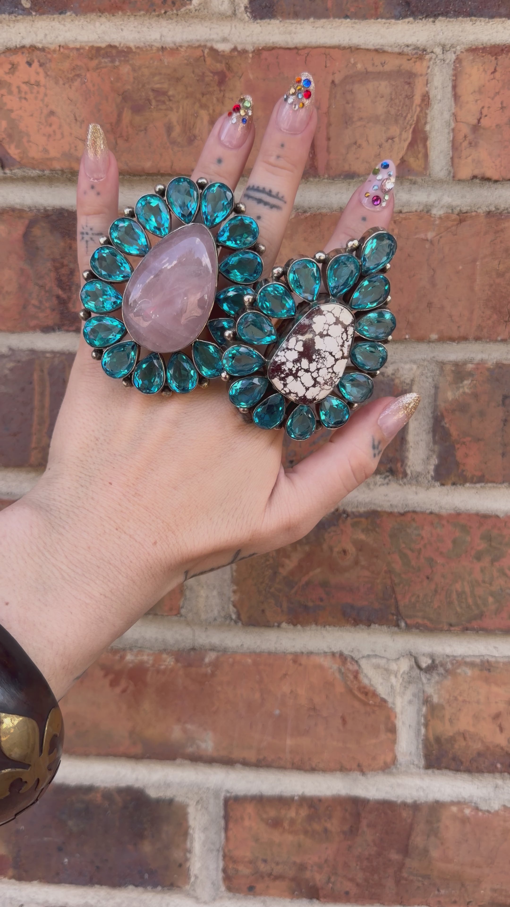 Back Around Gem Ring - Adjustable