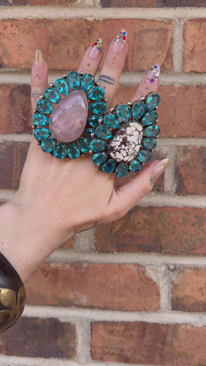 Back Around Gem Ring - Adjustable